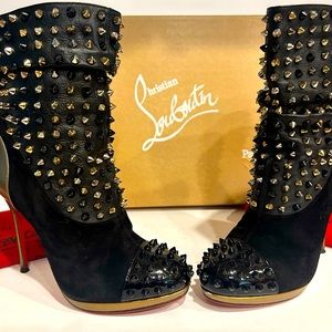 Christian Louboutin-GREAT DEAL  Spiked Wars Black Boot Heels